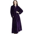 thumbnail image 1 of Zipper Bathrobe For Womens Flannel Fleece Robes Winter Warm Housecoat Nightgown, 1 of 4