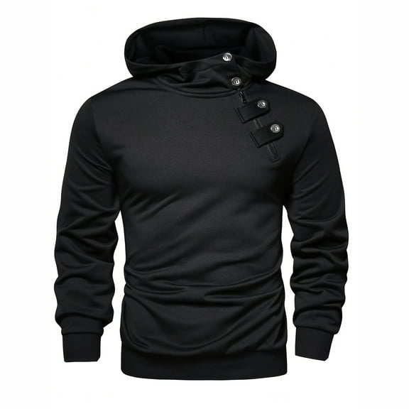 SJLDQY Mens Hoodies Casual Pullover Hooded Sweatshirts for Men Streetwear Hip Hop Solid Color Fall Winter Hoodie With Pocket