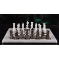 thumbnail image 3 of RADICALn 15 Inches Large Handmade White and Grey Oceanic Weighted Marble Full Chess Game Set for Adults Staunton and Ambassador Gift Style Tournament Chess Sets, 3 of 6