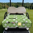 thumbnail image 2 of COEQINE Quilted Golf Cart Seat Cover, Folds Like a Bag with Handle for Easy Carry, Universal Fit 51.2"x30.3" for EZGO Yamaha Club Car 2-Seaters, 4 Pockets, Light Green Golf Ball Club Print, 2 of 8