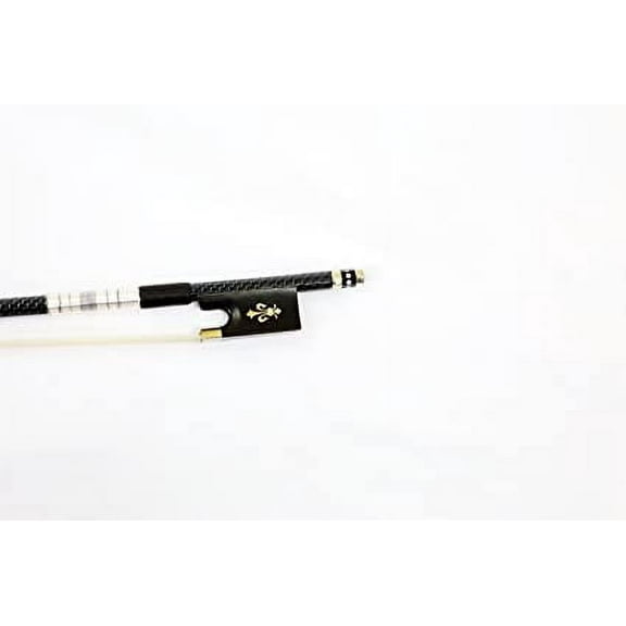 Vio Music Pearl Blue Woven Carbon Fiber Violin Bow, Fleur-de-lys Inlay, Natural Horse Hair, Full Size 4/4