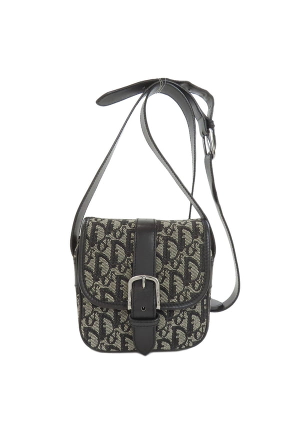 Pre-Owned Christian Dior Trotter Pattern Canvas Shoulder Bag for Women