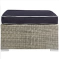 thumbnail image 2 of Modway Repose Outdoor Patio Upholstered Fabric Ottoman in Light Gray Navy, 2 of 2