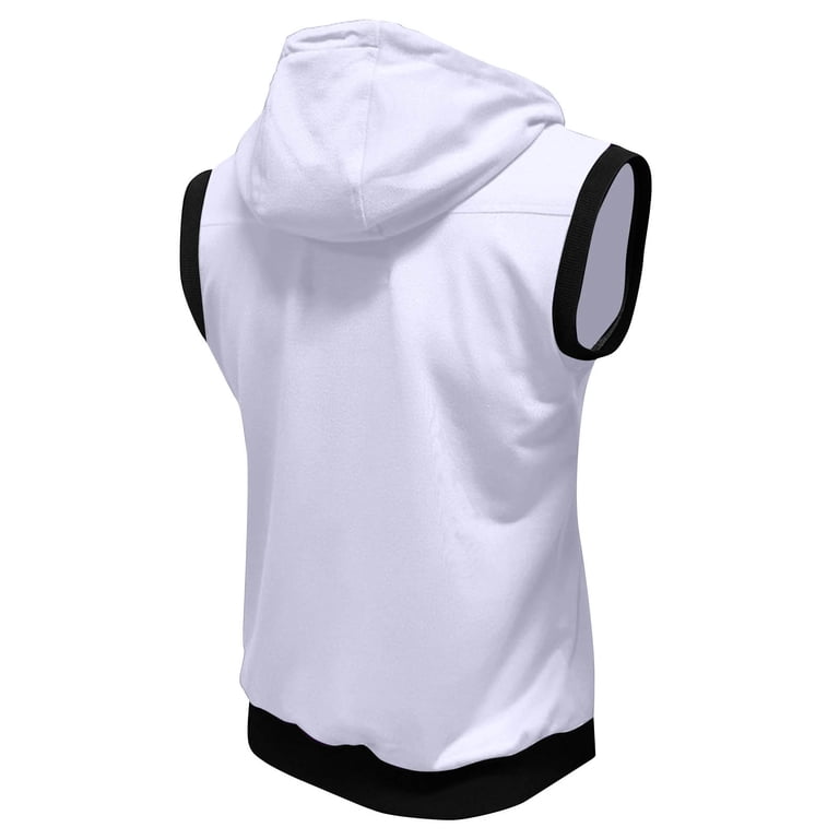 Yaoyar Men's Summer Sleeveless Hooded Tank Top Solid Color Zipper