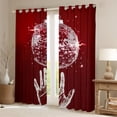 thumbnail image 2 of Homewish Glitter Maroon Disco Ball Blackout Curtains Set of 2 (52x84 Each), Cartoon Hand Print Window Curtains, Modern Fashion Style Curtains and Drapes, Living Room Curtains Decor, 2 of 6