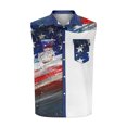 thumbnail image 5 of UVEASISHA American Flag Shirts for Men Sleeveless Button Down Patriotic Shirt 4th of July Distressed Print Tank Tops Lightweight Casual Beach Tanks Navy 3XL, 5 of 6