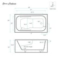 thumbnail image 5 of Voltaire 54 x 30 Skirted Right Drain Soaking Apron Bathtub in Glossy Black with Integrated Armrest, 5 of 8