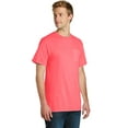 thumbnail image 4 of Port & Company Pigment Dyed Pocket Tee-3XL (Neon Coral), 4 of 6