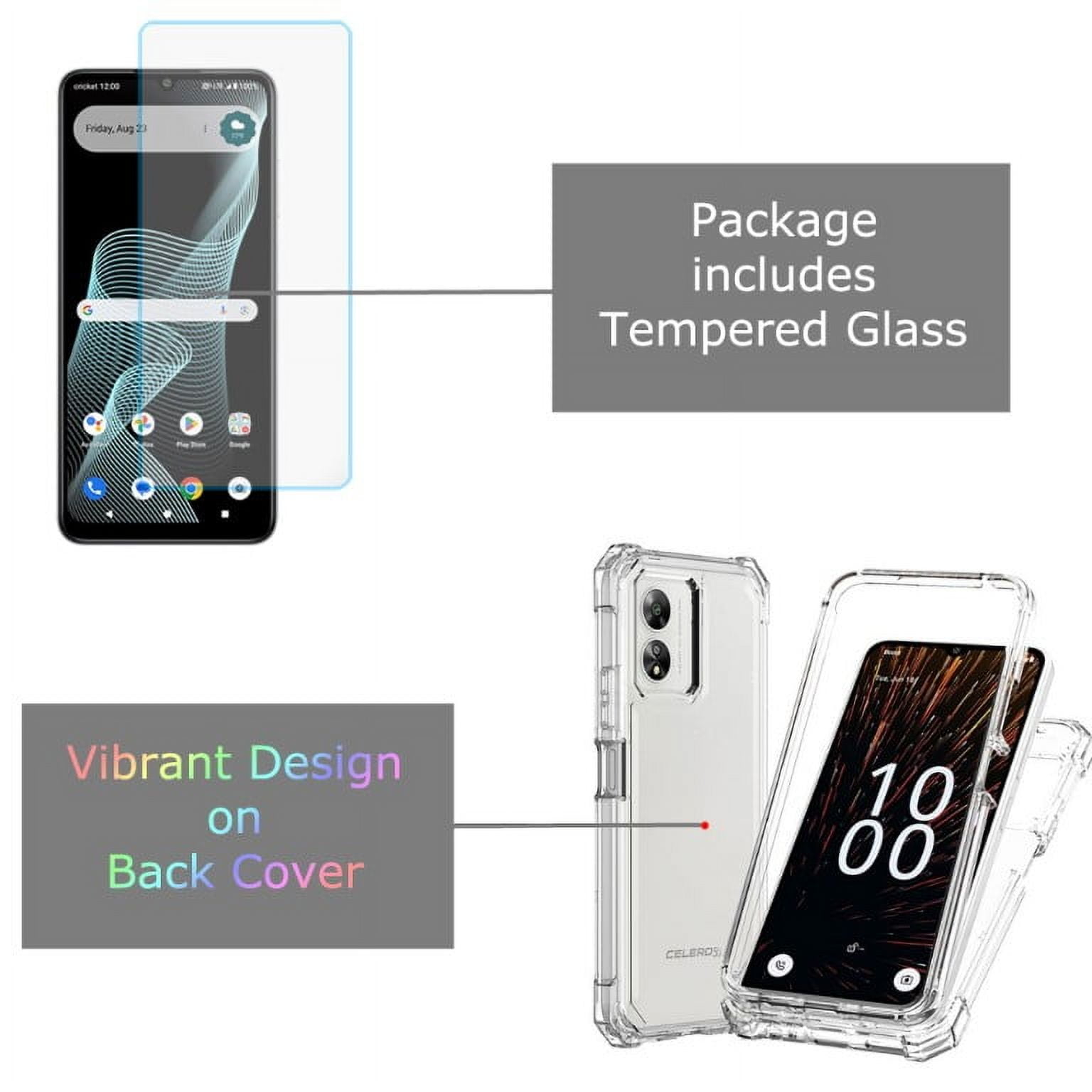 Hybrid Protective Case + Tempered Glass For Boost Summit 5G (2024) - Rugged & Wireless Charging Friendly