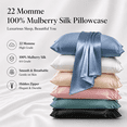 thumbnail image 2 of Mulberry Silk Pillowcase King for Hair and Skin Made in USA, 22 Momme Pure Silk, Anti Acne Pillow Cases with Zipper, 6A Grade Organic Silk, Hypoallergenic, Anti Wrinkle, 1 Pc 20"x36", 2 of 7