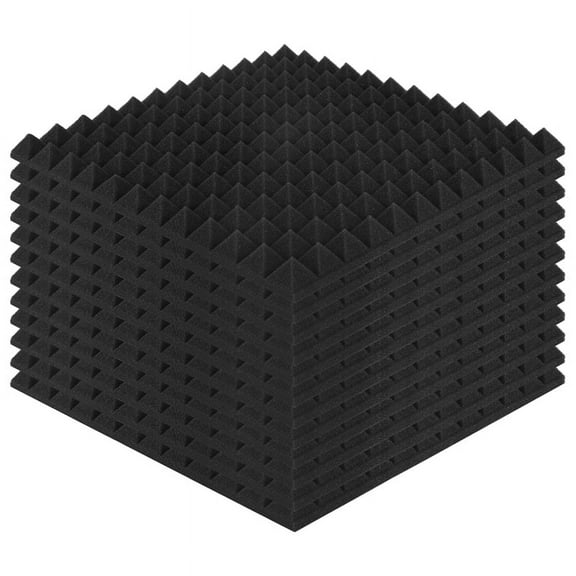 12 Pack Pyramid Shape Soundproof Foam Sound Proof Padding Treatment Panel for Bass Insulation