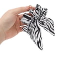 thumbnail image 4 of Unique Bargains 1 Pc Trendy Double Layer Bow Handbag Charm Bag Accessories Black White, 4 of 5