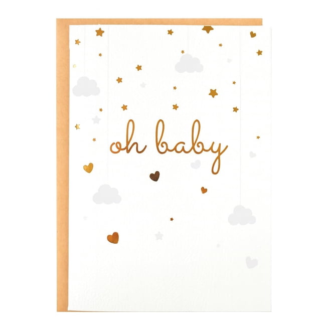 Tarjeta de felicitación CHRIZ.Z Oh Baby! Baby Shower con sobre de papel kraft
