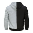 thumbnail image 3 of WREESH Fashion Jacket Man Color Match Drawstring Zipper Pockets Hooded Coat Gray, 3 of 4
