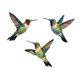 thumbnail image 2 of 3 piezas de decoración de pared de metal con diseño de pájaros, colibrí de metal, para colgar en exteriores., 2 of 9