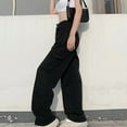 thumbnail image 4 of Sngxgn Capri Pants for Women Casual High Waist Solid Loose Long Straight Pants(Black,M), 4 of 8