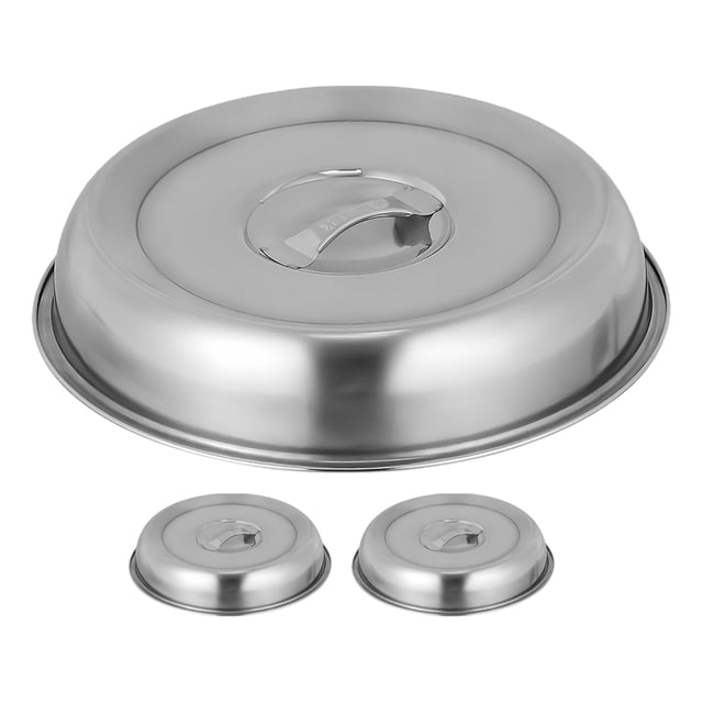 Juego de 3 tapas para alimentos de acero inoxidable, tapas para filetes, resistentes al aceite, para servir filetes.