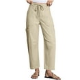thumbnail image 2 of Roncen Women's Casual Cargo Pants - Straight Wide Leg Trousers with Loose Fit & Multiple Pockets, 2 of 8
