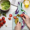 thumbnail image 3 of Crabs Cutting Board, Theme Illustration of Funny Crabs Pattern Cartoon Style Print, Decorative Tempered Glass Cutting and Serving Board, Wine Bottle Shape, Purple Fern Green, by Ambesonne, 3 of 5
