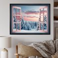 thumbnail image 2 of Designart "Winter Forest Scenery from Window I" Oversized Landscapes Framed Wall Art - Traditional White Winter Landscape Entryway Framed Wall Art Print, 2 of 7
