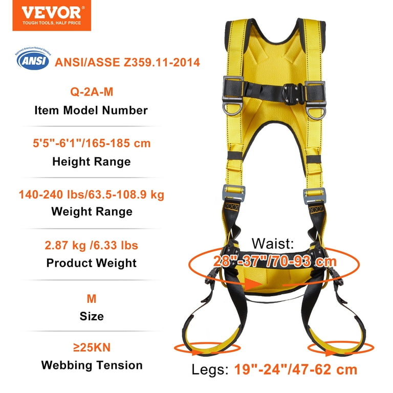 KFFKFF Safety Harness Full Body Harness with Padding & Quick