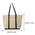 thumbnail image 4 of Bolso Hombro Paja Bohemio para Mujer Tejido Femenino Con Lentejuelas Color Contrastante (), 4 of 7