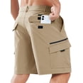 thumbnail image 3 of NORTHYARD Men's and Big Men's Cargo Shorts 9" Hiking Camping Golf Short Casual Travel Work Outdoor UPF 50+ Multipocket for Men Khaki 4XL, 3 of 8