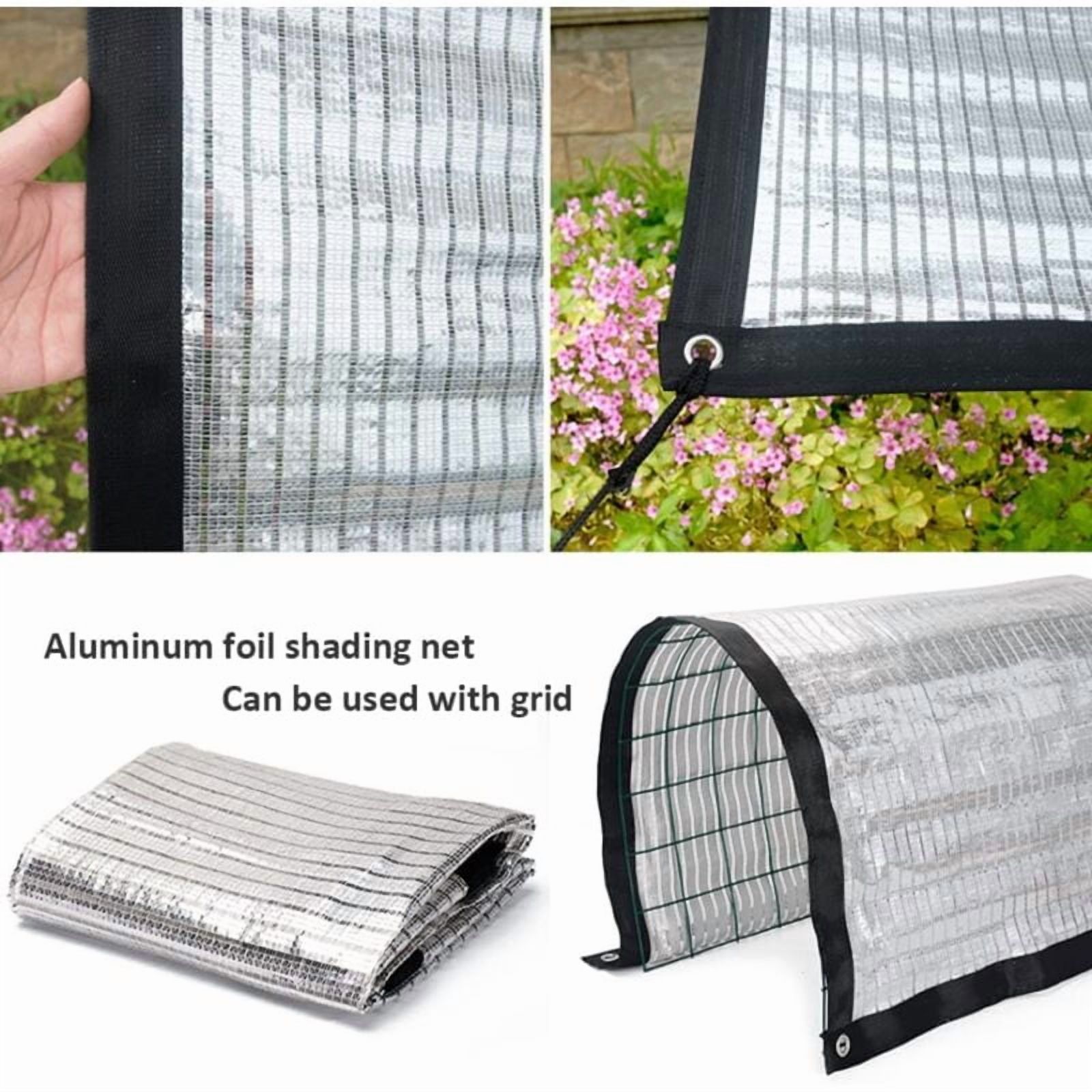 Sun Sail Shade Cloth Aluminum Foil Shade Net Aluminum Foil Shade Net Awning Cloth for Garden Patio Flower Plant UV Resistant 1x2m