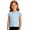 Blue, variant on EliteGoogv Girls Kids Solid Color T-shirt Crew Neck Short Sleeve Tee Tops Stretchy Classic Fit Blouse Summer Fall Casual Tops Grey 4-5 Years