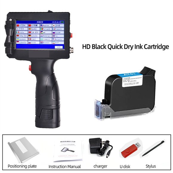 Printer Jet, Portable Handheld Inkjet Printer Production Date Barcode Label Coding Machine Batch Number QR Permanent Quick Drying ,Fast Printing