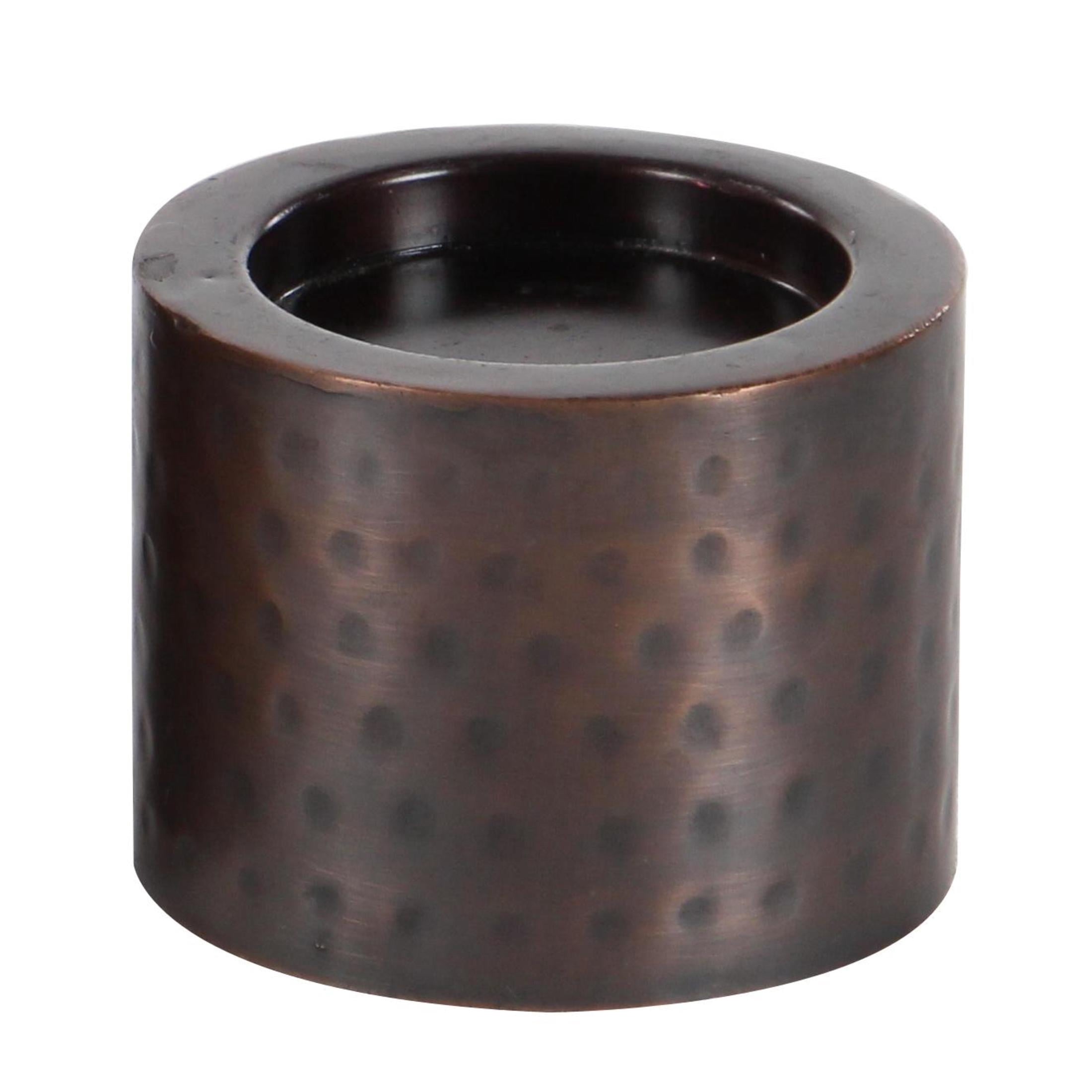 DecMode 3 Candle Brown Metal Handmade Pillar Candle Holder, Set of 3