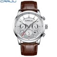 thumbnail image 3 of CRRJU Man Watch Chronograph Quartz Waterproof Leather Casual Watches Hot Sale Wristwatch, 3 of 6