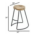 thumbnail image 5 of Maykoosh Art Deco Dreams Wooden Saddle Seat Barstool With Tubular Metal Base, Small, Brown And Black, 5 of 6