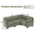 thumbnail image 6 of Bonzy Home Modular Sectional Sofa, L‑Shaped Couch, Ultra‑Comfort Seating – Configurable for Living Room & Family Room; Green, 6 of 8
