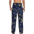 thumbnail image 7 of Salouo Vintage Golden Butterfly Print Pajama Pants for Men, Lounge Pants Elastic Waistband Casual Men's sleepwear Loungewear Sleep Pajama Pant -Small, 7 of 7