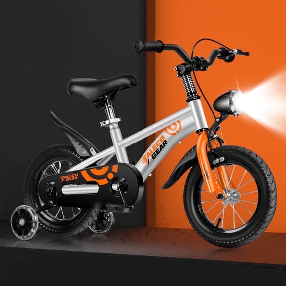 SEMOPRUS 12 inch Kids Bike with Training Wheels & Handbrake, Adjustable Seat, LED Headlight, Bicycle for Boys and Girls Ages 2-3