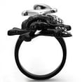 thumbnail image 3 of Luxe Jewelry Designs Unisex Black Ion Plated Skull Shaped Ring with Black Diamond Crystals - Size 8, 3 of 4