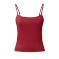 thumbnail image 4 of SHITINN Women's Slim Fit Camisole Tank Top Casual Summer Sleeveless Stretch Basic for Daily Wear Vacation Outfits 2 A Tee Camisole Mens Running 3x plus Top Polyester Top Women Sleep Athletic Tops Set, 4 of 5