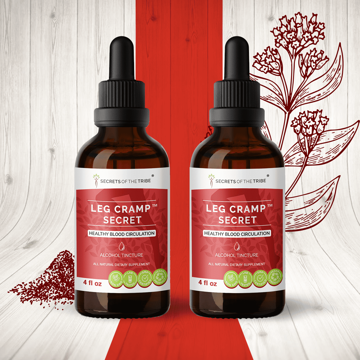 Leg Cramp Secret Alcohol Extract, Tincture, Original Quinine formula