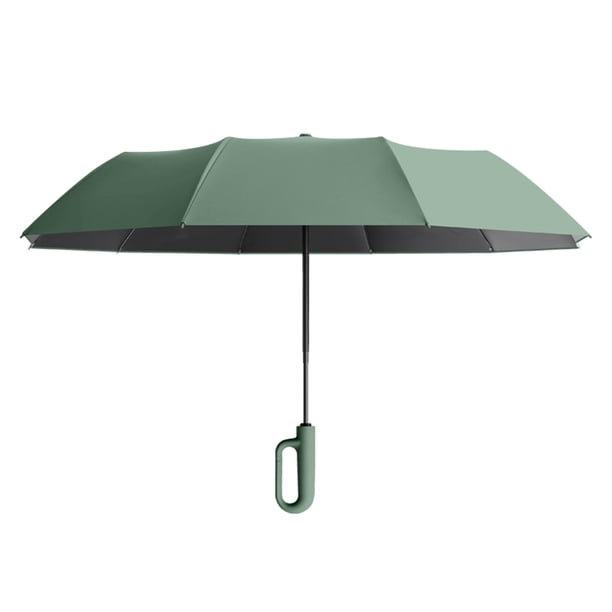 Paraguas plegable automático Paraguas de viaje plegable para lluvia y senderismo Verde 125cmx82cm