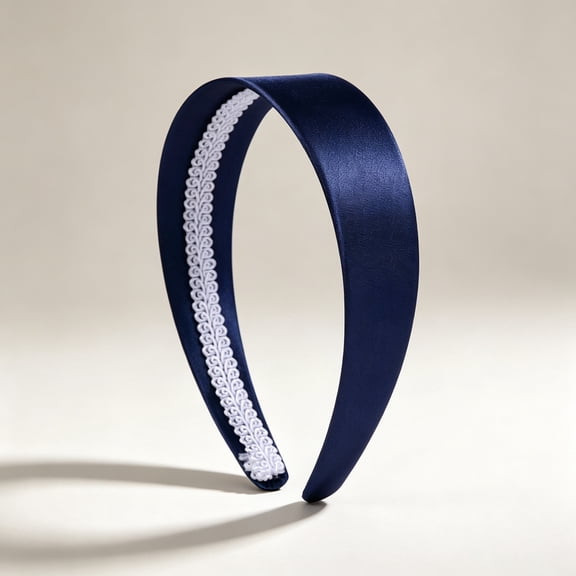 Navy Blue Headband, Wide Satin Headband for Women, Smooth Satin Hair Band for Everyday Wear, Minimalist Hair Headband for Face Washing and Hair Styling, Soft Comfortable Accessory