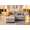 Beige, variant on Avery Reversible Modular 6-Piece Corner Sectional Couch with Ottoman - Charcoal Microfiber Upholstery with USB Charging Ports & Cup Holders, Modern L-Shaped Living Room Set