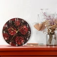 thumbnail image 6 of Red Roses Black 10 inch Wall Clocks Non Ticking Easy to Read Battery Decorative for Home Bathroom Kitchen Bedroom Living Room, 6 of 8
