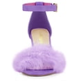 thumbnail image 2 of Sandalias De Tacón Cuadrado Con Correa En El Tobillo Piel Sintética Para Mujer Purple 41, 2 of 6