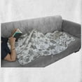 thumbnail image 6 of Snowflake Soft Flannel Fleece Blanket, Lace Style Arrangement of Snowflakes Winter Season Christmas Illustration, Cozy Plush for Indoor and Outdoor Use, 70" x 90", Blue Black White, by Ambesonne, 6 of 6