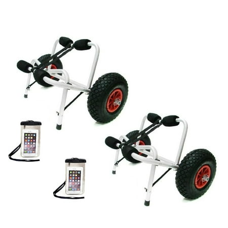 2 Set CALHOME Duable Boat Kayak Canoe Carrier Transport Trailer Tote Trolley w/ 2 free cellphone