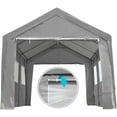 thumbnail image 2 of ADVANCE OUTDOOR 10x20 ft Heavy Duty Carport with Roll-up Ventilated Windows & Removable Sidewalls Car Canopy Garage Boat Shelter Party Tent, Adjustable Peak Height from 9.5ft to 11ft, Gray, 2 of 11