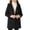 Black, variant on Kids Wool Winter Overcoat, Hooded Long Sleeve With Pockets, Solid Color Warm Outerwear For Boys Girls White 14-15Years