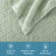 thumbnail image 5 of WelHome 100% HYGROCOTTON® 6-Piece Textured Soft Towel Set, Cameo Green, 550 GSM, 2 Large Bath Towels 30" x 56", 2 Hand Towels, 2 Washcloths, Absorbent & Plush Bathroom Towels, 5 of 10