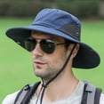 thumbnail image 5 of Sombrero de pescador con sombrilla de poliéster para hombre y mujer, gorro de ala grande impermeable resistente al desgaste para exteriores, 60cm de circunferencia, 5 of 5